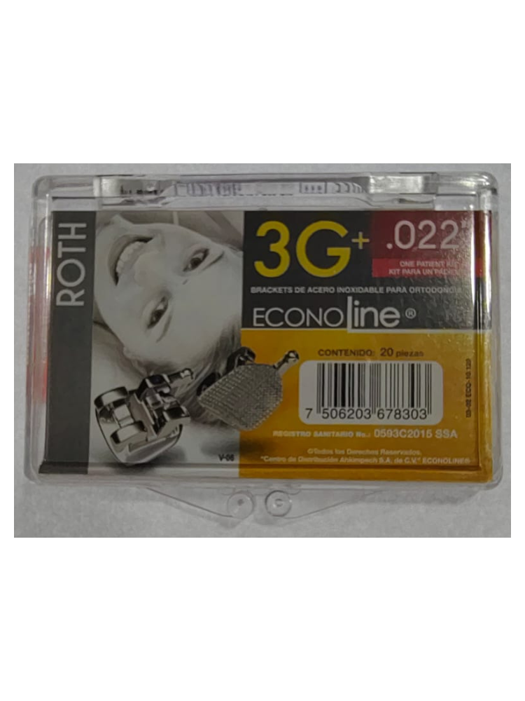 BRACKETS ECONOLINE 3a. GENERACION ROTH .022 C/TUBOS AH KIM PECH